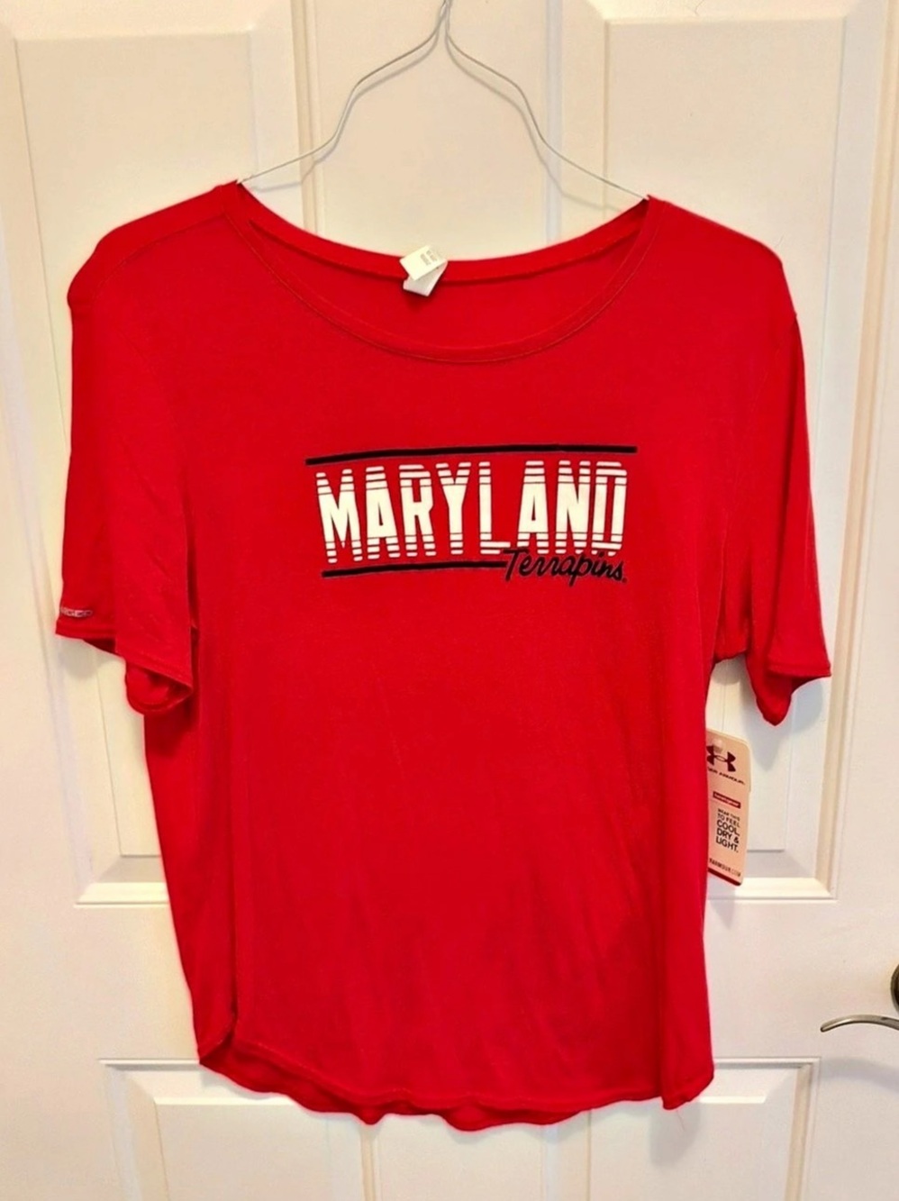 Under Armour Maryland Terrapins Red UA Tee Short Sleeve Large